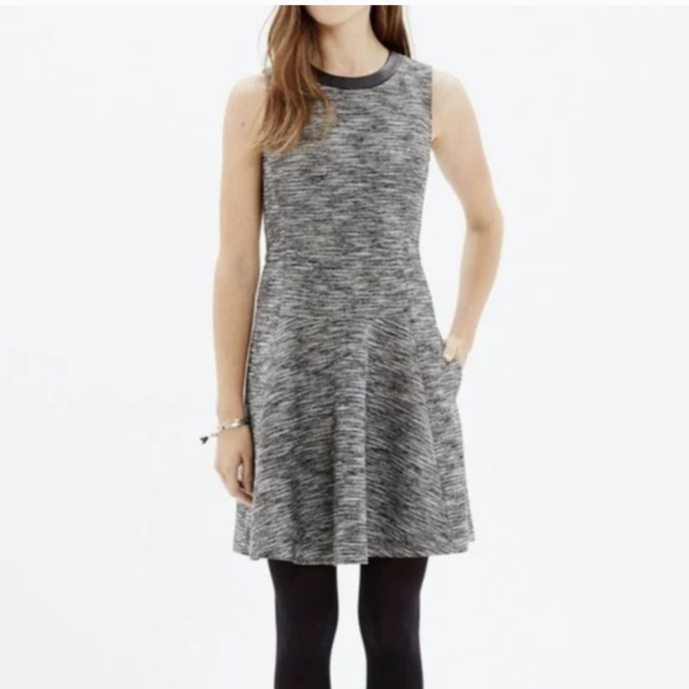 Madewell Anywhere Zip Up dress gray tweed size 10